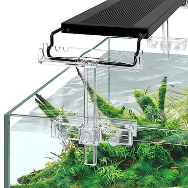 driamor Aquarium Light Riser Adjustable, Clear Acrylic Fish Tank LED Light Stand Aquarium Lamp Holder Bracket Kit 2pcs Transparent Support for Width 2.5-4.4 Inches Light with Extendable Bracket