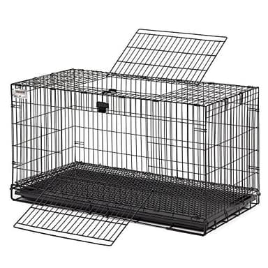 MidWest Homes for Pets Medium Wabbitat Rabbit Cage, Grid Mesh Floor, Removable Tray, Top & Front Door Access, Rust Resistant Finish, No Tools Required