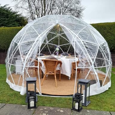 Garden Dome Tent, 12 FT Garden Dome Igloo Tent, Outdoor Bubble Tent Dome Canopy Gazebos Screen, Transparent Igloo Dome for Garden Camping Patio Backyard, Weatherproof Greenhouse Garden Dome House