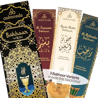 Arabian Oud Bakhoor Incense Sticks - بخور اماراتي (3 Variants, 40+ Incense) Deep Warm Arabic Incenses Like Al Nasaem, Hoor Alain & Al Raheeb Oud Bukhoor | Perfect Islamic Gifts or Eid Gifts