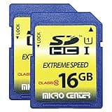 INLAND 16GB Class 10 SDHC Flash Memory Card Standard Full Size SD Chip USH-I U1 Trail Camera by Micro Center (2 Pack)