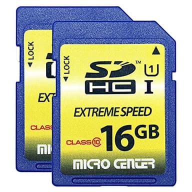 INLAND 16GB Class 10 SDHC Flash Memory Card Standard Full Size SD Chip USH-I U1 Trail Camera by Micro Center (2 Pack)