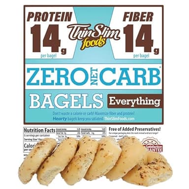 ThinSlim Foods Keto Bagels | Low Carb Everything, 1 Pack (6 Zero Net Carb Bagels Per Pack)