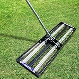 Lawn Leveling Rake with Aluminum Roller & Stainless Steel 30"x10" Levelawn Tool, Heavy-Duty Leveler with 80" Extended Handle for Garden, Golf Course & Farm Use
