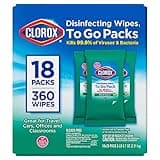 Clorox Disinfecting On The Go Travel Wipes, Fresh Scent, 20 Count, Pack of 18-360 Wipes Total