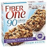 Fiber One 80 Calorie Chewy Snack Bars, Chocolate Caramel and Pretzel, 5 Ct, 4.1 oz