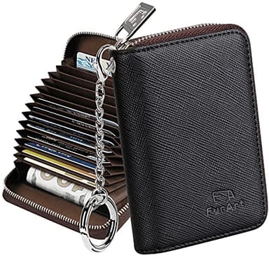 FurArt Zipper Wallet Women, RFID Blocking Credit Card Wallet, Business Card Holder, Compact Size KeyChain Wallet