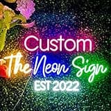 Custom Neon Signs, Personalised Large Led Neon Lights Sign Customizable for Wall Decor Wedding Birthday Party Bedroom Bar Shop Name Logo Lights (Optional 16" to 55")