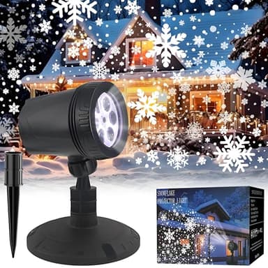 ‎LILNIAGY Christmas Decorations Outdoor Christmas Projector Lights Snowflake Projector, IP65 Waterproof & Adjustable Christmas Lights for Outdoor Christmas Decorations Home Party Garden Xmas Decor