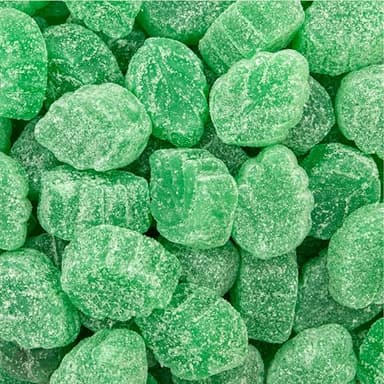 Spearmint Leaves Candy -Green Candy - 2 Pound Bulk Bag - Spearmint Candies with Soft Chewy Texture - Mint Jelly - Green Gummies - Classic Leaf Shaped Mint Jellies for Snacking, Parties and Decorating