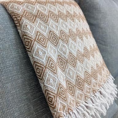 Jungle Legacy Handmade Boho Throw Blanket Brisa Collection – Lightweight Organic Cotton, Artisan Woven in Brazil (Teak Lodge, Small)