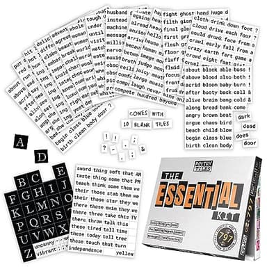 The Essential Kit of Word Magnets - Everything Needed for Fun Fridge Poetry - 797 Magnetic Words Compatible with Most Other Kits - Experience The Fun of Creative Word Play and Self Expression