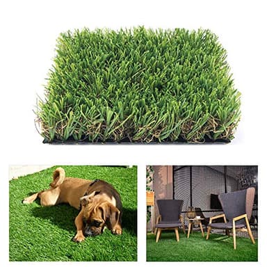 Petgrow · Deluxe Realistic Artificial Grass Turf 4FTX6FT, 70 oz Face Weight/Drainage Holes/Rubber Backing, Indoor Outdoor Pet Faux Synthetic Grass Astro Rug Carpet for Garden Backyard Patio Balcony