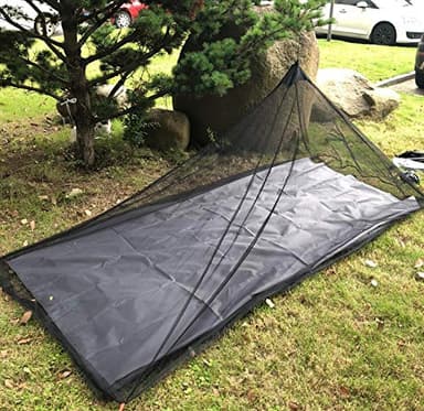 No-See-Ums Camping Mosquito Net Bed Compact and Ultra-Light for Travel，Finest Holes Mesh 2000 Noseeum Netting for Camping and Hiking, Without Sleeping Mat (Single Brown Color, M)