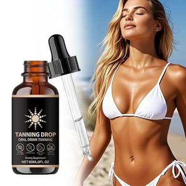 Tanning Drops, 2Fl Oz Sunless Tanning Drops To Drink, Bronzing Tanner for Face and Body, Long-Lasting Tans Without Sun, Enhancing Natural Skin Tone for All Skin Types