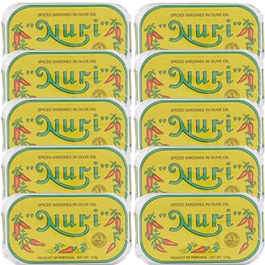 NURI Portuguese Sardines in Spiced Olive Oil - 10 Pack - (4.4 oz cans)