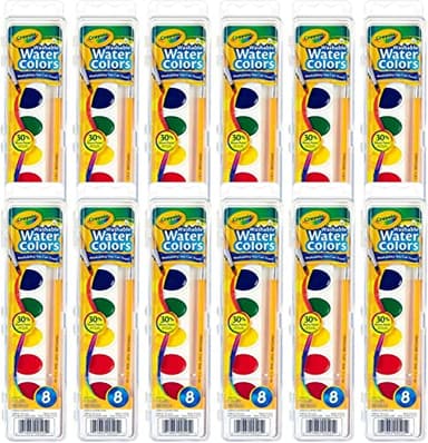 Crayola Washable Watercolor Paint Sets for Kids (12ct), Bulk Classroom Art Supplies for Preschool & Kindergarten, Easter & Spring Crafting Activities for Toddlers
