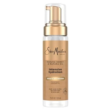 Shea Moisture Manuka Honey & Mafura Oil Wrap & Set Mousse Hydrating Made for Hold, Body, & Shine 7.5 oz