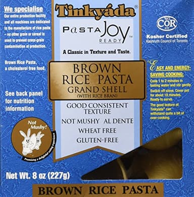 Tinkyada, Pasta Brown Rice Shell, 8 Ounce