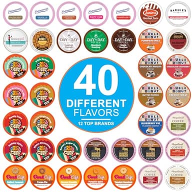 Crazy Cups Flavored Coffee Pods Variety Pack for Keurig K Cups Brewers, Assorted Flavored Coffee Sampler, 40 Count