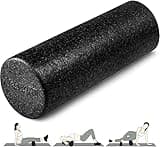 Yes4All High-Density Foam Roller for Back Pain Relief, Yoga, Exercise, Physical Therapy, Muscle Deep Tissue Massage 12-18-24-36 - Black - 18 Inches