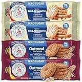 #1 ZERO SUGAR COOKIES - Iced Almonette, Oatmeal (Pack of 4 x 8 Oz Ea) Made With Real Ingredients ... Delicious! Crunchy Cookies