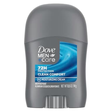 DOVE MEN + CARE Antiperspirant Deodorant Stick Clean Comfort 72-Hour Sweat & Odor Protection Antiperspirant for Men With 1/4 Moisturizing Cream 0.5 oz