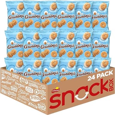 Grandma’s Mini Cookies, Vanilla Sandwich Crème Cookies, 3.71 oz Cookie Bag, (24 Pack) (Packaging May Vary)