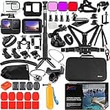 Accessories Kit for Gopro Hero 13 12 11 10 9 Black Waterproof Housing Silicone Case Glass Screen Protector Bundle for Go pro Gopro13 Gopro12 Gopro11 Gopro10 Hero13 Hero12 Hero11 Hero10 Camera 62E