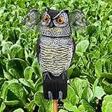 Owl Decoys to Scare Birds & Squirrels Away, 360 Rotating Head, Plastic Garden Owls for Indoor/Outdoor Use