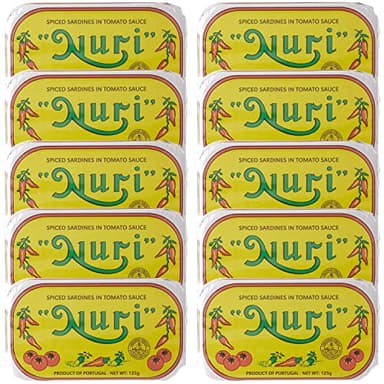 NURI Portuguese Sardines in Spiced Tomato Sauce - 10 Pack - (4.4 oz cans)