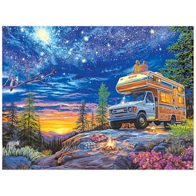 RoseArt - My Happy Place - Camper Night - 750 Piece Jigsaw Puzzle for Adults