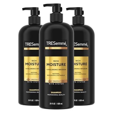 TRESemmé Rich Moisture Hydrating Shampoo 3 Count for Dry Hair Formulated With Pro Style Technology 28 Fl Oz