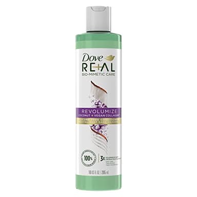 Dove RE+AL Bio-Mimetic Care Conditioner For Fine, Flat Hair Revolumize Silicone-Free Conditioner With Coconut + Vegan Collagen 10oz