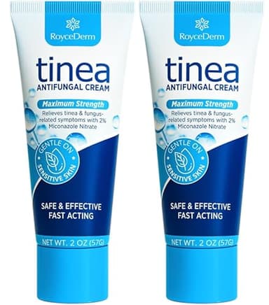 Roycederm Tinea Versicolor Treatment, Athletes Foot Treatment, Ringworm Treatment for Humans, for Tinea Versicolor & Pedis,Fast Healing Anti Fungal Skin Cream - Multi-Functional - Pack of 2