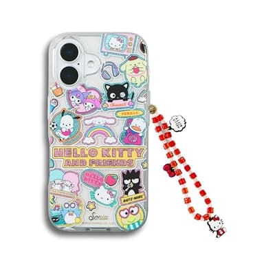 Sonix x Sanrio Case + Phone Wristlet with Charms (Hello Kitty) for iPhone 16 | Hello Kitty and Friends Stickers