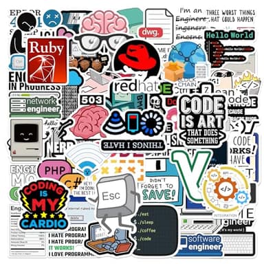 110PCS PCS Programming Stickers Funny Programming Party Supplies