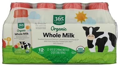 365 by Whole Foods Market Organic Whole Milk SS Milk 12pk, 8 FZ