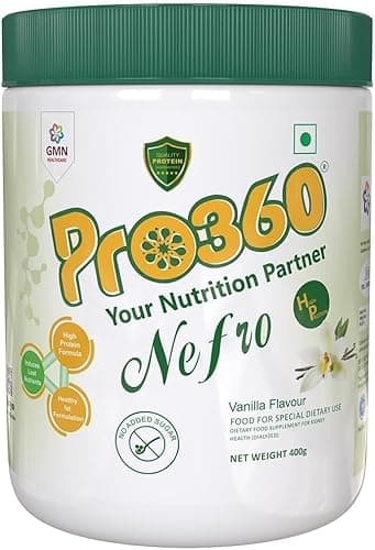 Dialysis Care Nutritional Protein Drink (Vanilla Flavour) No Added Sugar, Special Dietary Supplement for Kidney/Renal Health, 400 Gm