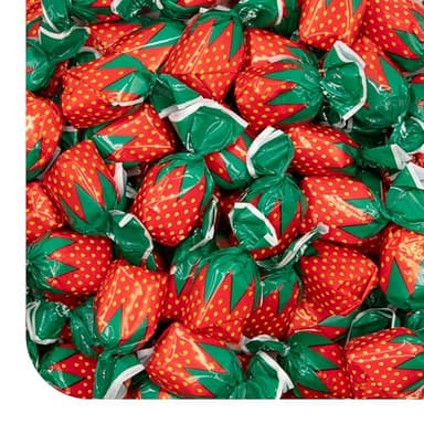 Arcor Strawberry Bon Bons - 2 Pound Bulk Pack - Filled Hard Candy Individually Wrapped - Soft Center Retro Candy - Classic Old School Candy for Office and Events