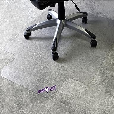 Marvelux Thick Polycarbonate Office Chair Mat for High Pile Carpets, Heavy Duty Clear Rigid Rectangular with Lip Carpeted Floor Protector Mat for Plush Pile Carpets, 35” x 47”