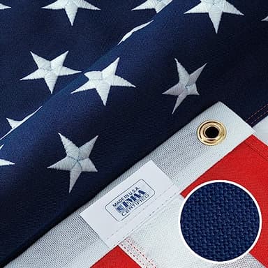 American Flags for Outside 3x5-100% Polyester MADE IN THE USA -Indestructible Durable Outdoor Heavy Duty Spun Polyester -US Flags 3x5 Outdoor -American Flag Sewn Stripes and Embroidered Stars - FMAA Certified