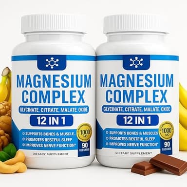 Nutrapure Magnesium Complex 7 Elemental Supplement - Magnesio Complex 1000mg Forms Including Glycinate, Citrate, Malate, Taurate Chelated | Energy Support | Vegan Non-GMO, 90 Capsules (2)