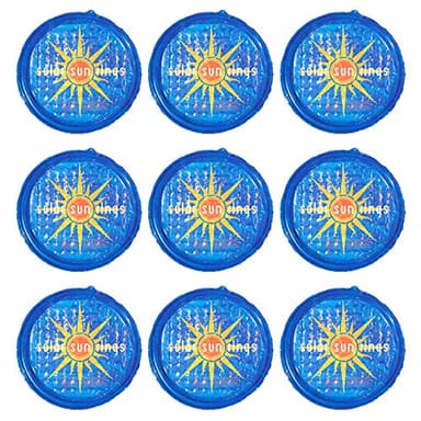 Solar Sun Rings UV Immune Above Ground Inground Swimming Pool Hot Tub Spa Heating Accessory Circular Heater Solar Cover, Blue, 9 Pack