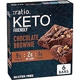 Ratio Soft Baked Bars, Chocolate Brownie, 1g Sugar, Keto Friendly, 5.34 oz (6 Bars)