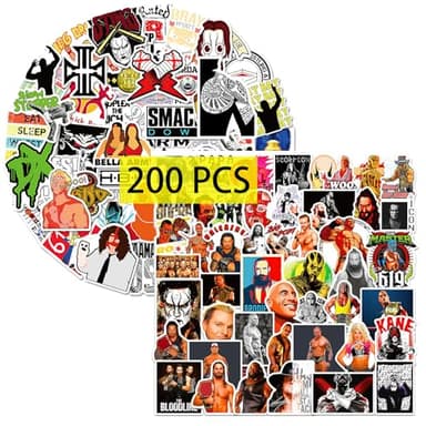 Babymiu Wrestling Fighting Stickers（100 x 2 Pcs） Vinyl Decals Gifts Merch Party Supplies Accessories for Water Bottles Skateboard Luggage Scrapbook Kids Teens Adult