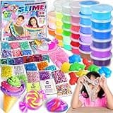 33 Cups Jumbo Slime Kit for Kids, FunKidz Premade Ultimate Slime Pack to DIY Soft, Cloud, Clear, Butter, Glitter, Glow in Dark Slime Making Kit Party Favors Gift Toys for Girls and Boys