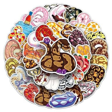 50Pcs Snake Stickers Bulk Snake Party Favors Waterproof Vinyl Cute Serpent Stickers Cartoon Serpent Laptop Decals for Laptop Water Bottles Skateboard Computer Scrapbook (Snakes)