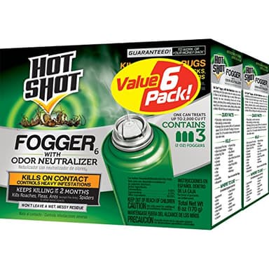 Hot Shot Fogger With Odor Neutralizer 6 Count-2 Ounce Cans (2 Pack), Controls Heavy Insect Infestations