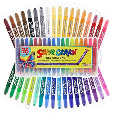 U.S. Art Supply Jumbo Twistable Crayons Set of 36 Colors - Silky Gel Twistable Washable Crayons for Coloring Books, Arts & Crafts, Non Toxic Twist Up Easy Glide - Bright, Bendable, Blendable